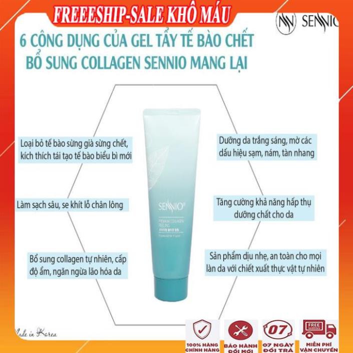 [FreeShip - MUA 1 TẶNG 1] Kem tẩy da chết mặt, môi,ngừa mụn và trắng da/Gel tẩy tế bào chết bổ sung collagen sennio