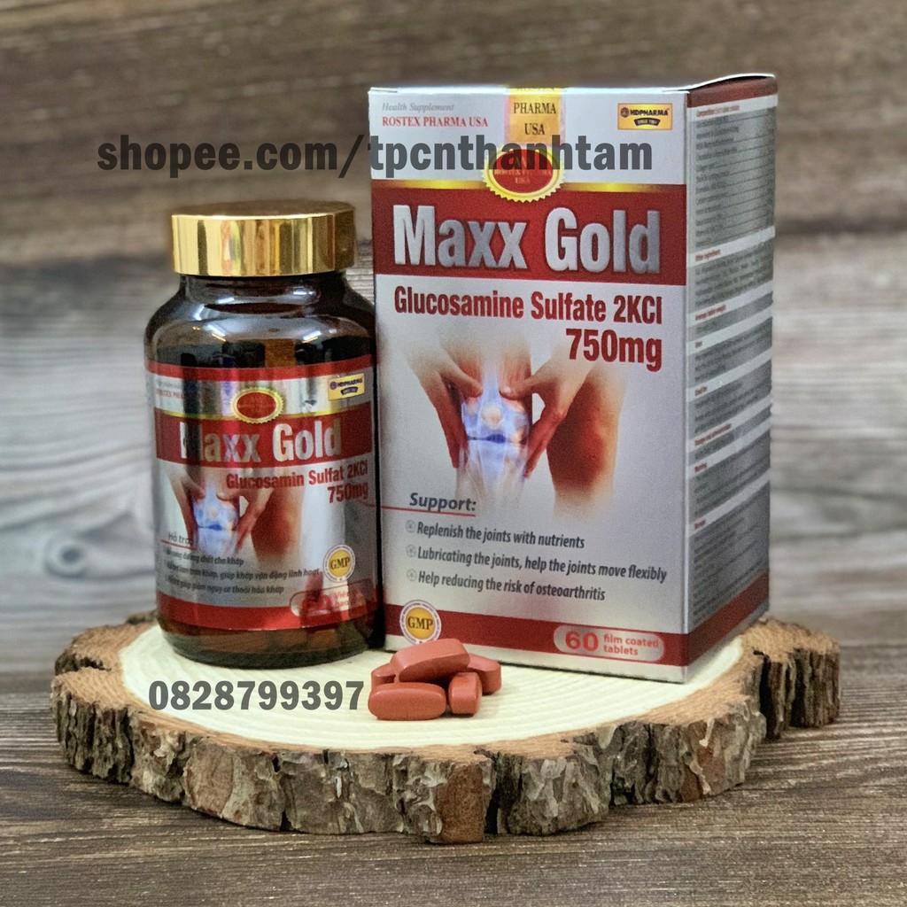 Viên uống MAXXGOLD bổ sung glucosamine, hỗ trợ xương khớp - Hộp 60 viên