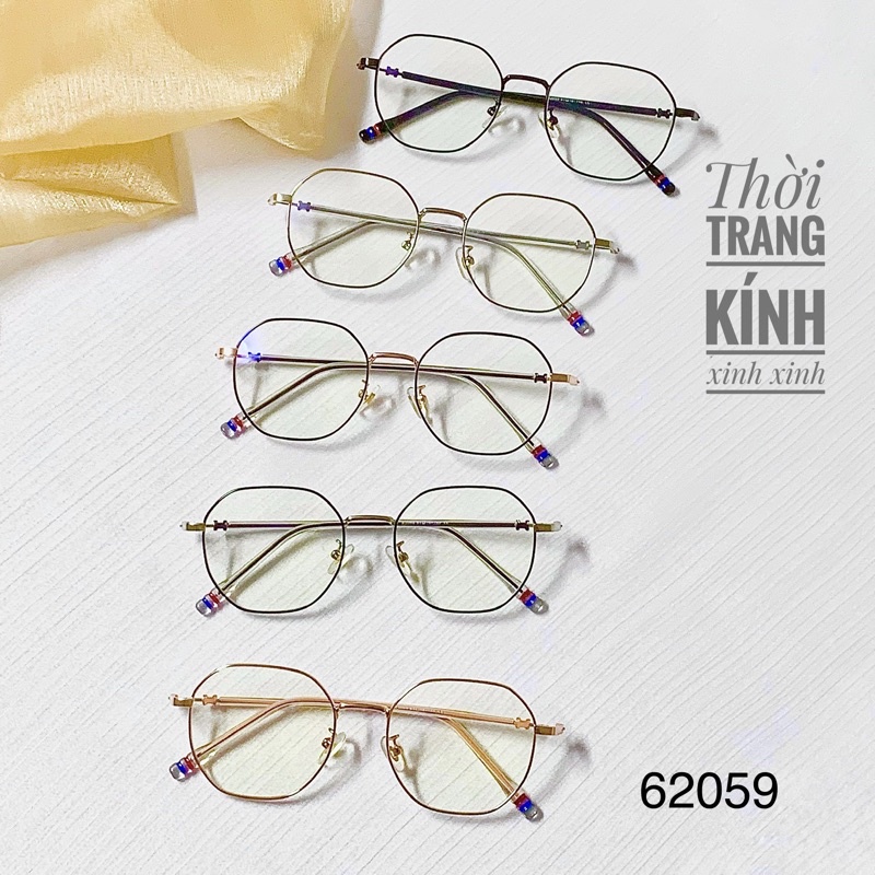 Gọng kính cận kim loại nam nữ _ Form kính cho mặt vừa và nhỏ _ Gọng cận các mã 62059, 61033, 29238