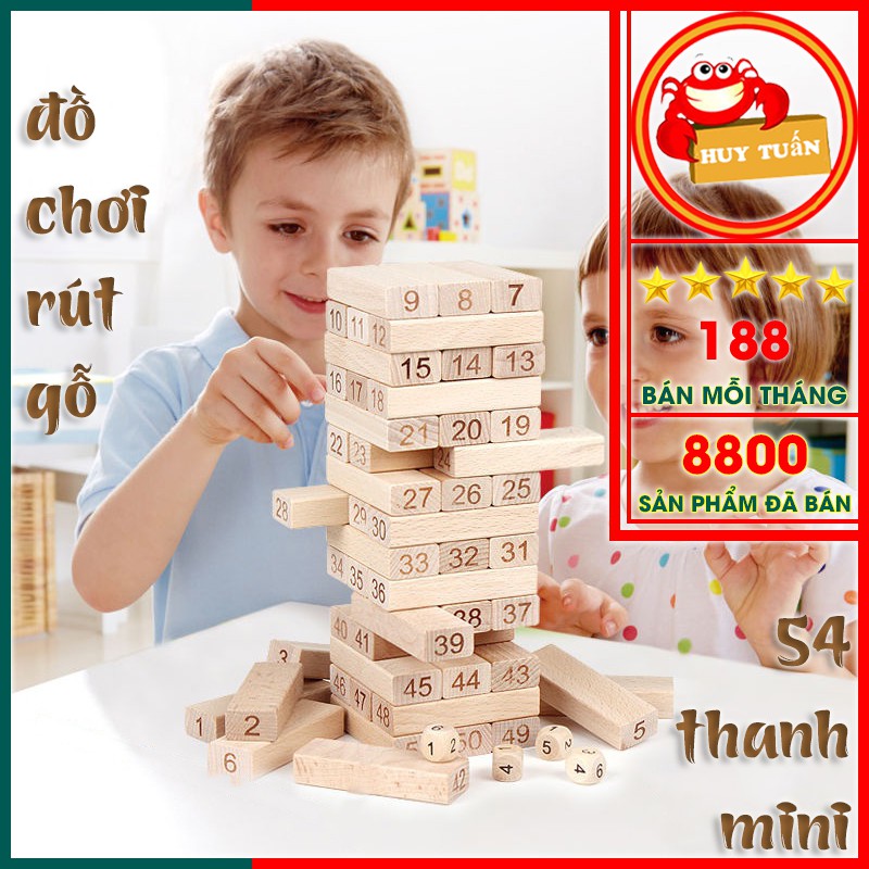 Bộ đồ chơi rút gỗ 54 thanh mini