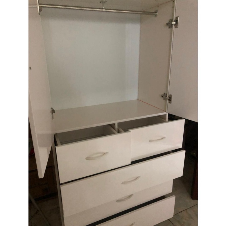 Tủ quần áo trẻ em 5 tầng, tủ nhựa lắp ghép đựng đồ em bé (trắng hồng xanh vân gỗ ) - Đức Nguyên tủ nhựa