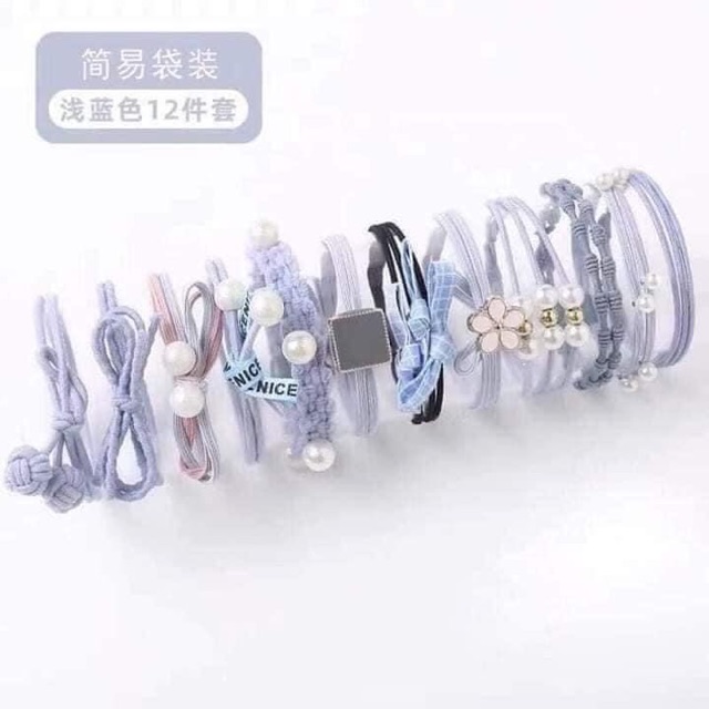 Hộp chun buộc tóc 12 chiếc mẫu mới