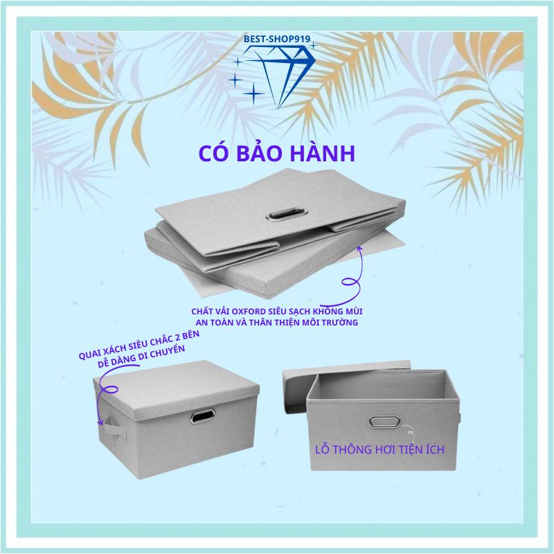 Thùng Vải Đựng Quần Áo Nam Nữ Giầy Dép Và Đồ Chơi Trẻ Em Có Nắp Đậy Bằng Vải oxford Cao Cấp Cỡ Lớn Mã MA Xuất Hàn