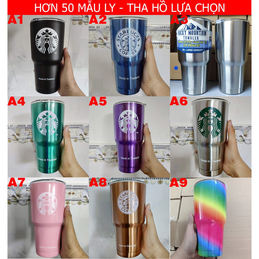 [Hơn 50 mẫu hot] Ly Giữ Nhiệt Yeti Thái Lan 900ml Kèm Túi Xách, 2 Ống Hút Và Cọ Rửa