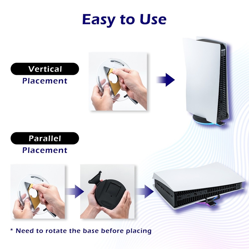 Đế Sạc Đứng Cho Playstation 5 PS5 RGB Với 4 Chế Độ Chiếu Sáng