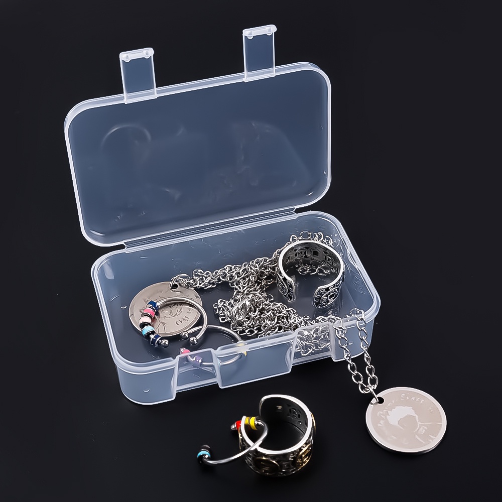 Hộp Nhựa Mini Hình Chữ Nhật Đựng Trang Sức Đa Năng