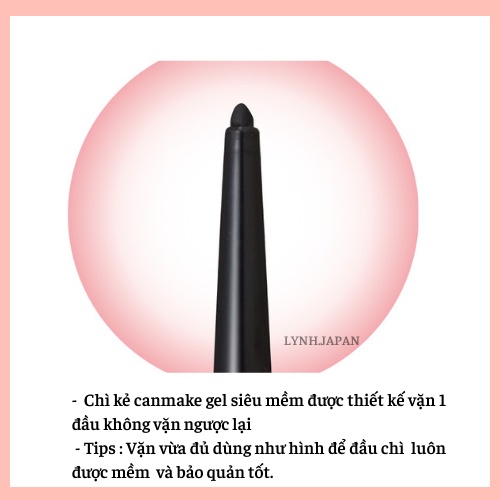 Chì kẻ mắt Canmake creamy touch liner đầu mềm Nhật Bản