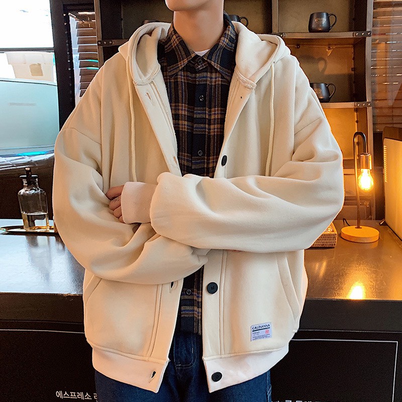 áo khoác hoodie nút phù hợp nam nữ