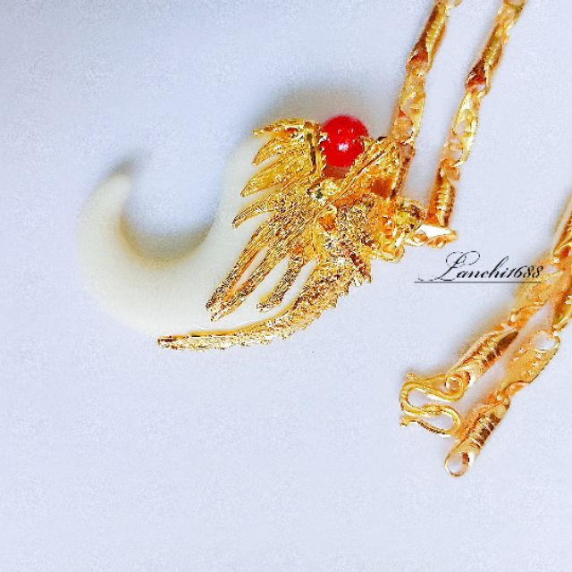 Dây chuyền Nam rồng ngà mạ vàng non