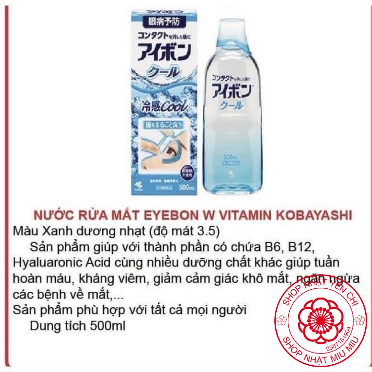 Nước rửa mắt Eyebon W Vitamin Kobayashi Nhật Bản 500ml