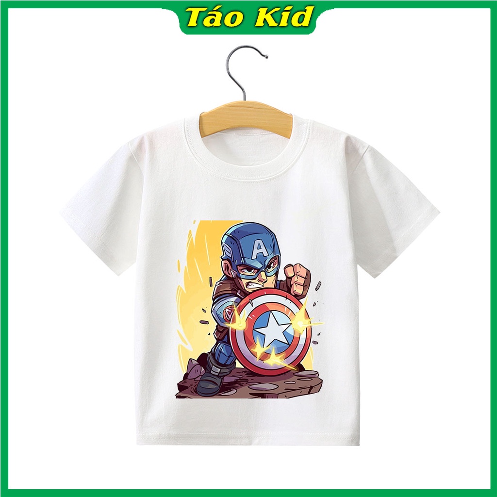 Áo thun bé trai bé gái cộc tay Táo Kid chất cotton in hình Captain  từ 0 đến 10 tuổi hàng VNXK TA81