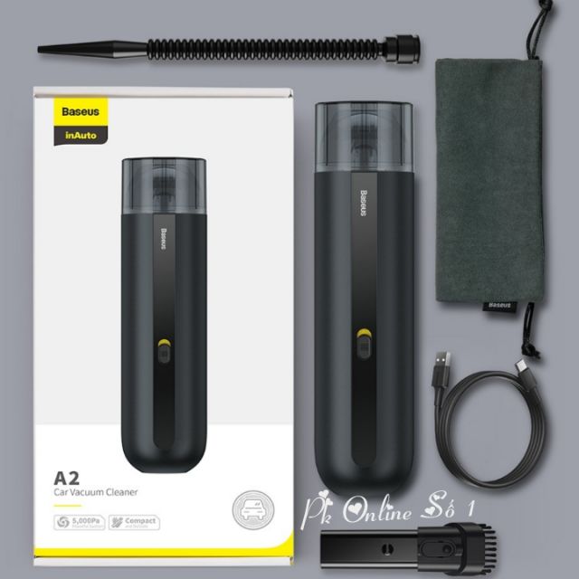 Máy Hút Bụi Mini Cầm Tay Baseus A2 Thế Hệ Mới 5000pa Cho Xe Hơi / Nhà Cửa / Văn Phòng [Tặng Kèm Phụ Kiện ]