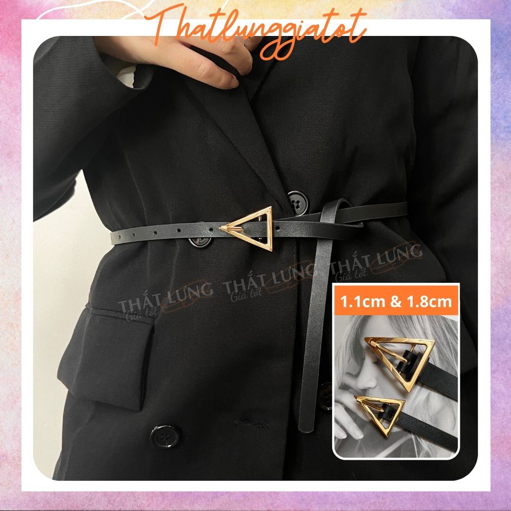 Đai thắt lưng váy mặt Tam Giác Ulzzang - bản nhỏ 1.1cm TL014 (Hỗ trợ bấm lỗ dây nịt) - Thắt Lưng Giá Tốt