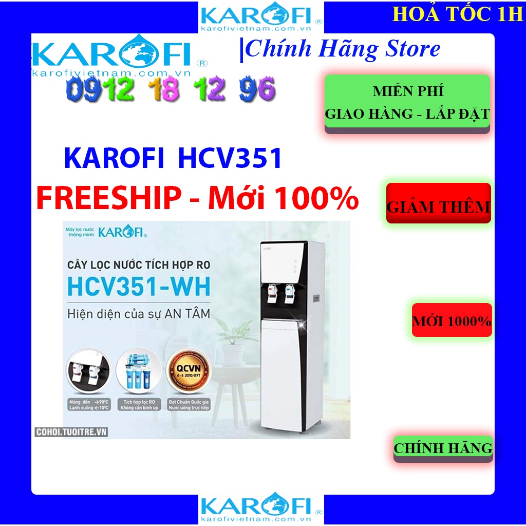 Máy lọc nước nóng lạnh Karofi HCV351-WH | Karofi HCV351