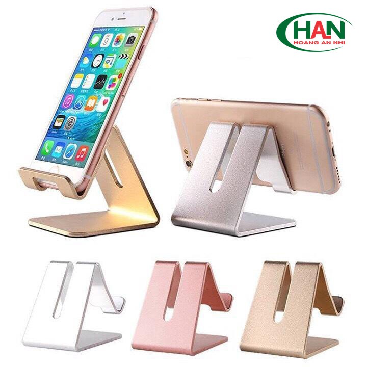 Giá đỡ điện thoại, máy tính bảng bằng nhôm đặc nguyên khối có chân hít chống trượt cao cấp