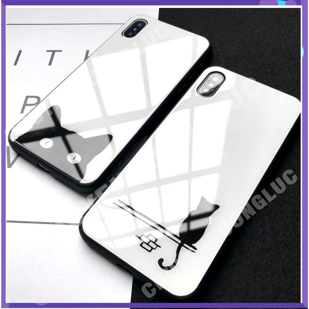[HOT] Ốp kính hình đôi mèo đen - iPhone 6/6S - 6 Plus/ 6S Plus - 7/ 8 - 7 Plus/ 8 Plus - X/ XS/ XS Max . ... - CCLNB