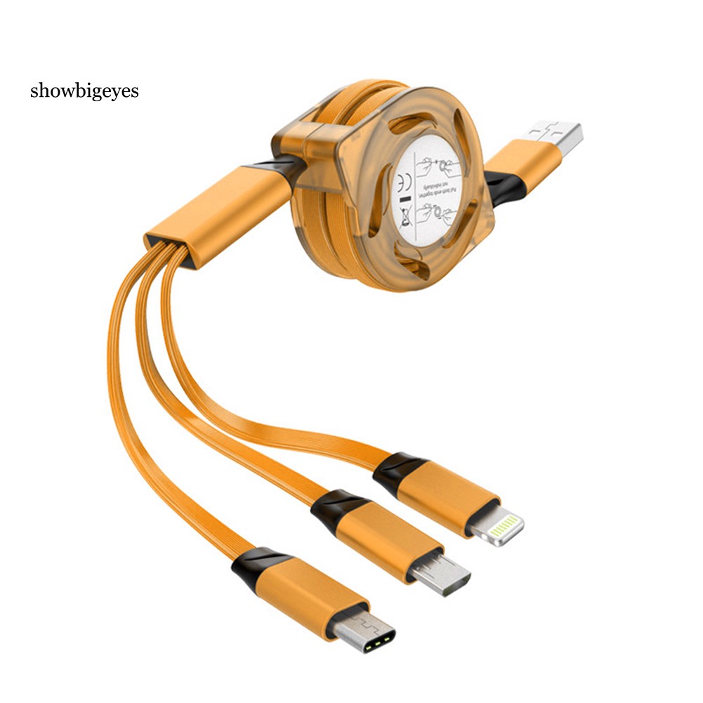 Cáp sạc bện dây 3 trong 1 cho iPhone Type-C Android Micro USB