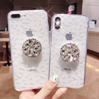 Ốp điện thoại gắn đế trang trí kim cương giả cho iPhone 6 6S iPhone 11 Pro
