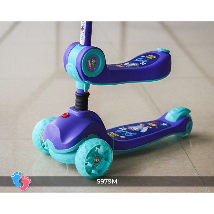 Xe trượt scooter 3 bánh có đèn, có nhạc cho bé Broller BABY PLAZA S979M