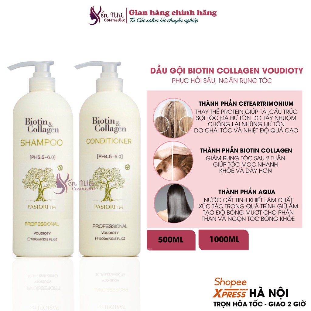 Dầu gội biotin  voudioty ngăn rụng tóc cho nam nữ dầu gội biotin collagen phục hồi siêu mượt, Mỹ phẩm tóc yến nhi DG01