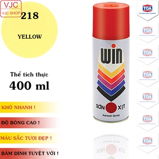 Chai sơn xịt sơn xe máy cao cấp ATM / WIN màu vàng A218 / 218 dung tích 400 ml