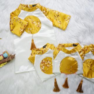 Áo dài gấm ngọc cho bé