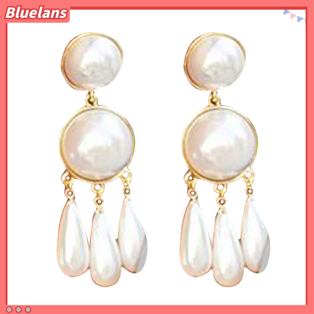 Đôi Bông Tai Hình Giọt Nước Đính Ngọc Trai Giả Thời Trang Cho Nữ