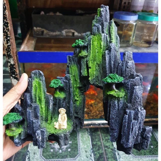 CẢNH NÚI TRANG TRÍ HỒ CÁ NON BỘ 22x10x22cm