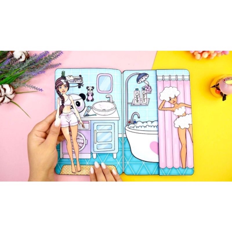 NHÀ CHO BÚP BÊ GIẤY NHÀ GẤU TRÚC