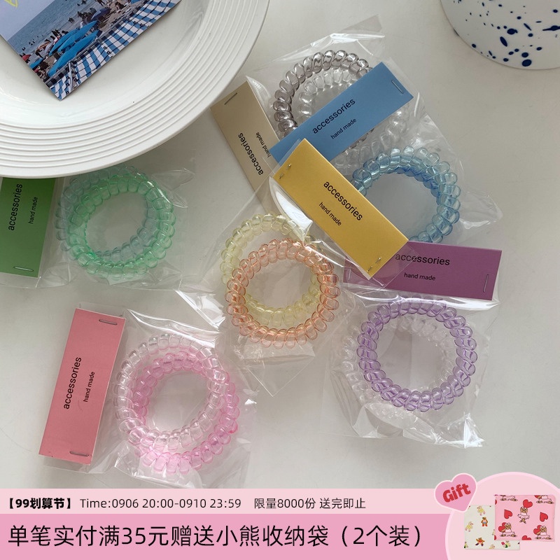 Set 2 Dây Buộc Tóc Cao Su Hình Điện Thoại Màu Kẹo Gradient Không Đau
