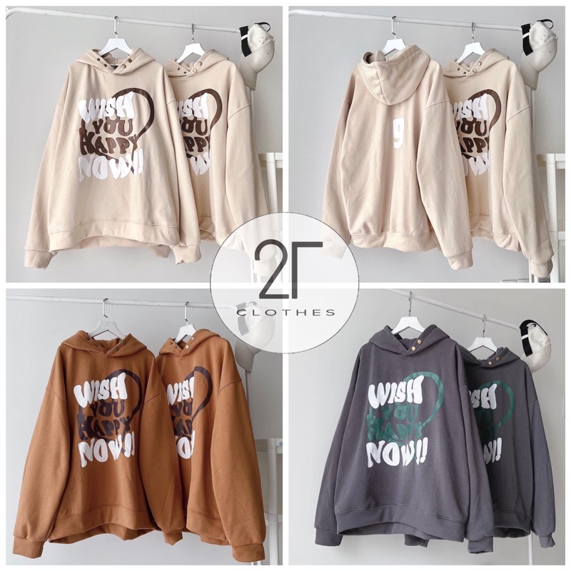 (có sẵn) Áo Hoodie nỉ lót bông Wish You unisex (nam nữ mặc được)