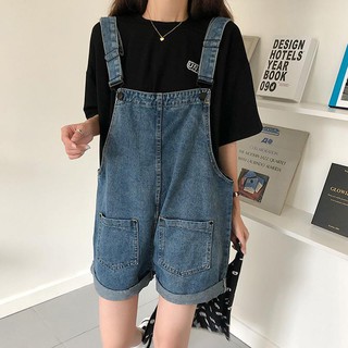 Yếm Jean Dáng Ngắn yếm Bò đùi sắn gấu Thời trang ulazzang yếm Gấp gấu