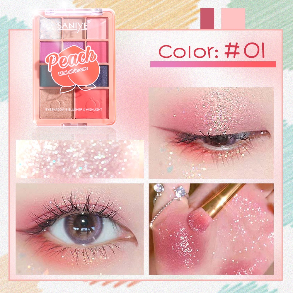 Bảng phấn mắt SANIYE E118 lâu trôi dễ sử dụng có cọ sẵn18g