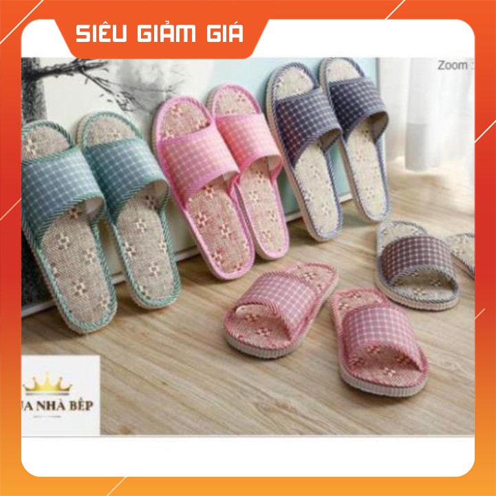 * Dép đế cói vải đi trong nhà - văn phòng - chống thối chân - Dép đi 4 mùa ma20s Ma20s - dohoa_dw