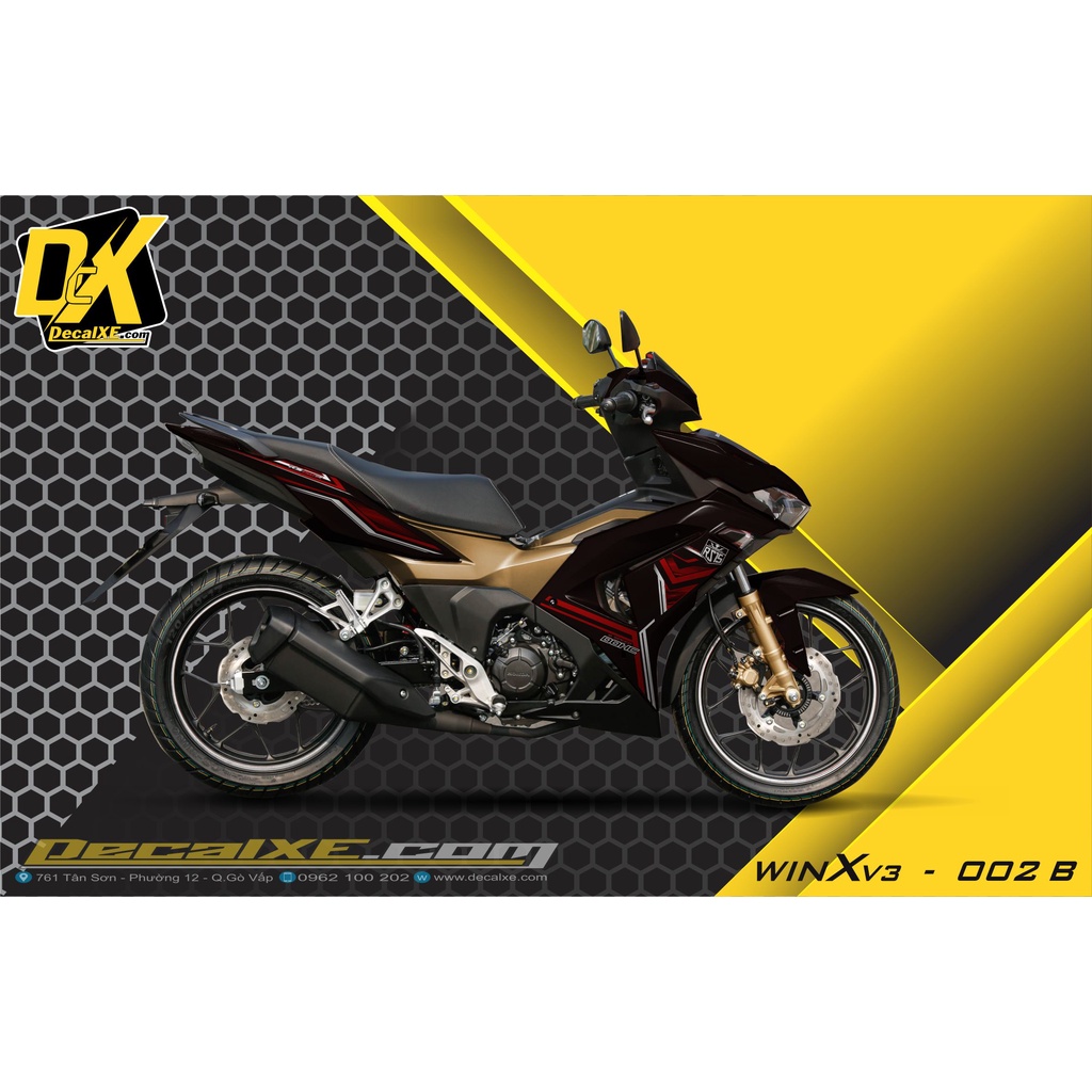 Tem thiết kế dán xe WINNER X V3 | Chất Liệu Decal Cao Cấp Chống Nước, Bền Màu, Cắt Khuôn Sẵn Dễ Dán | WINNERV3-TK002