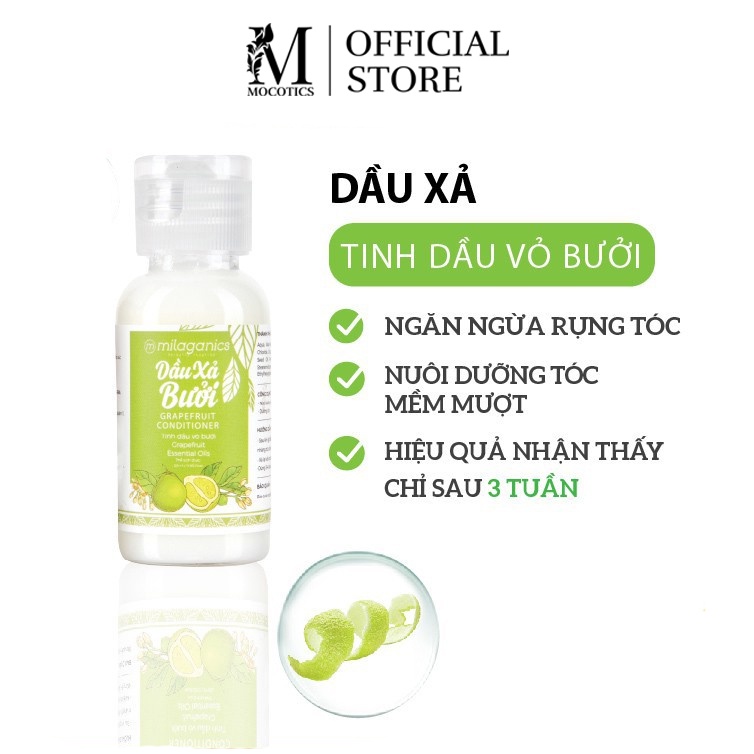 Bộ dầu gội và dầu xả bưởi Mocotics kích thích mọc tóc (25ml/Chai)