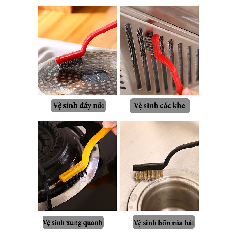 Bộ 3 Bàn Chải Cọ Vệ Sinh Bếp Gas Tiện Lợi - Loại Bỏ Dầu Mỡ Bám Trên Bếp Gas Hiệu Quả - BC 01 - Gia Dụng Tý Tẹo