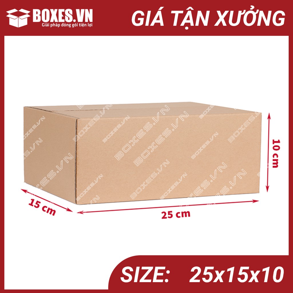 Thùng Carton, Hộp Carton 25x15x10 Đóng Gói Hàng Combo 20 Cái