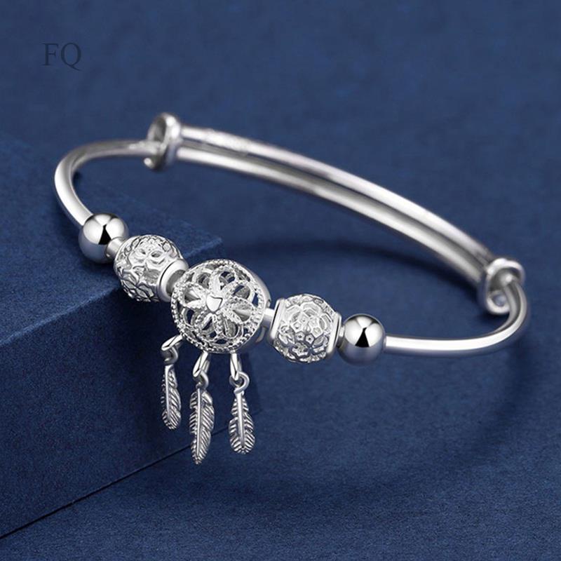 Vòng Đeo Tay Bạc In Hình Dreamcatcher Phong Cách Cổ Điển Thời Trang Cho Nữ 0614
