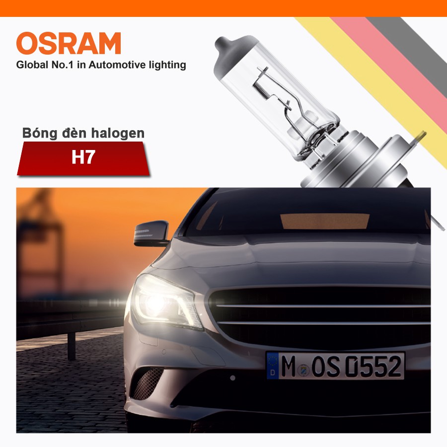 [Mã BMBAU50 giảm 10% đơn 99k] Bóng Đèn Halogen OSRAM Original H7 12V 55W Nhập Khẩu Chính Hãng