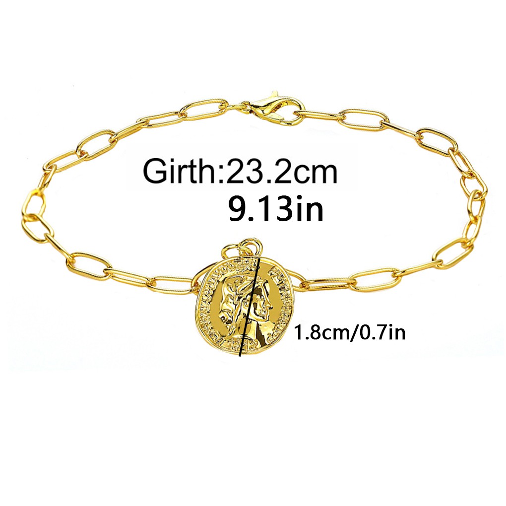 Vòng Tay Kim Loại Mặt Hình Chân Dung Cho Nữ