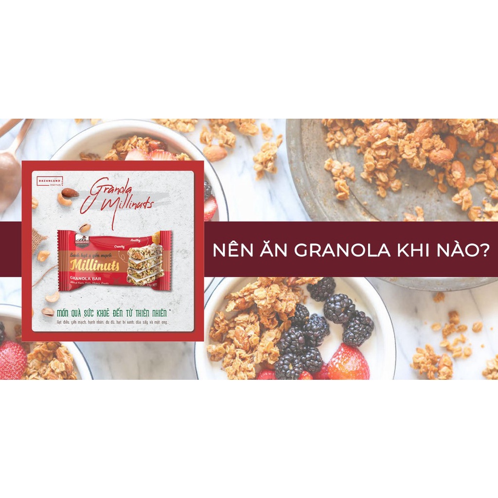 Thanh Bánh Ngũ Cốc Yourshop giàu dinh dưỡng chuẩn Eat Clean ( hộp 3 thanh /30g) = 1 bữa ăn