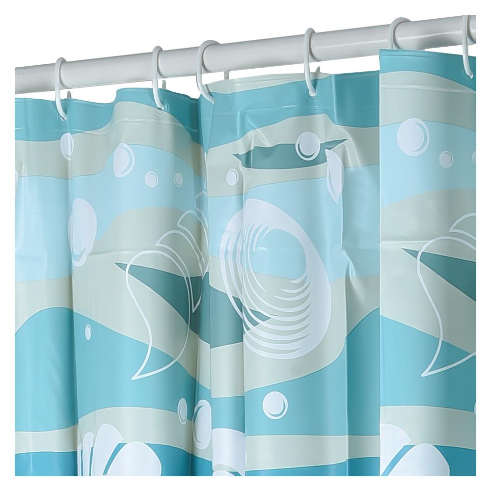 HomeBase MOYA Rèm tắm bằng PVC PV1701 W180xD0.1xH180 Cm màu xanh dương
