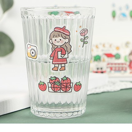 Gói Sticker dán trang trí Deco Stickers Cô gái tóc xoăn 40 miếng/set