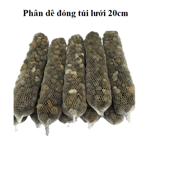 Phân dê đã phơi khô, đóng túi lưới 20cm, bịch 10 gói