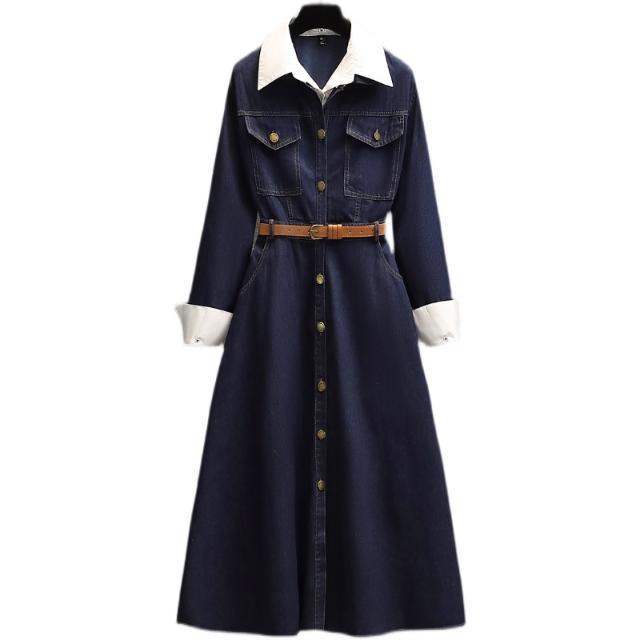Đầm Sơ Mi Denim Thời Trang Mùa Thu 2022 Dành Cho Nữ