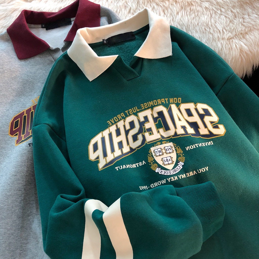 [Hàng Order] Áo Polo SPACESHIP có cổ ULzzang form rộng dài tay dày dặn Unisex mới nhất thu đông 2021 PL009 | BigBuy360 - bigbuy360.vn