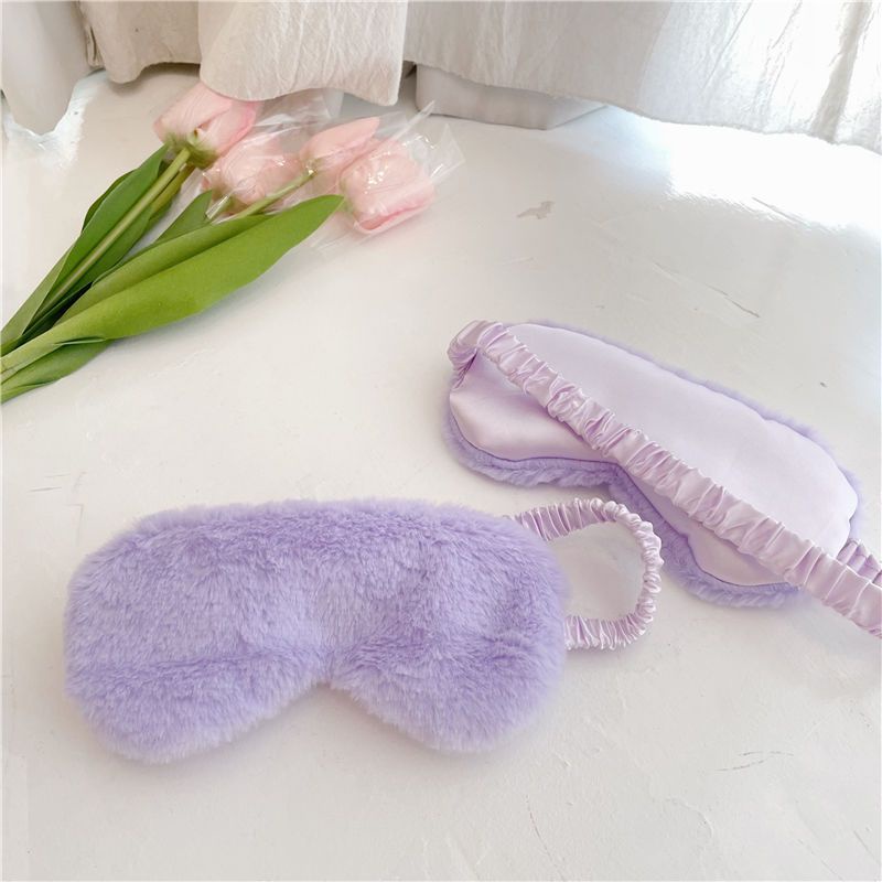 Mặt Nạ Che Mắt Ngủ Bằng Vải Lông Mềm Thân Thiện Với Làn Da Giảm Mệt Mỏi Cho Người Lớn