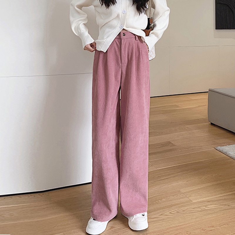 Quần ống rộng Lưng Cao 4 Màu Lựa Chọn Phong Cách Hàn Quốc Cho Nữ