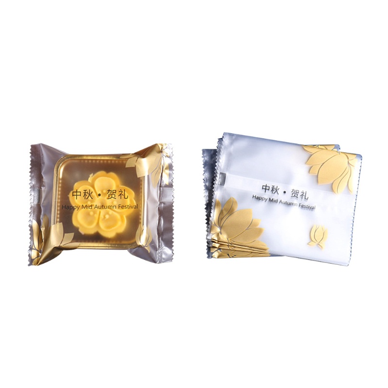 Túi Nhựa Trong Suốt Đựng Bánh Trung Thu In Họa Tiết Hoa Sen Tinh Tế